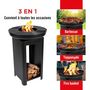 Voir la diapositive 2 : Alpina Brasero Barbecue Exterieur 61x90cm - Plancha Grill Teppanyaki - Charbon de Bois Jardin et Terrasse - Cuisine Extérieure ALPINA