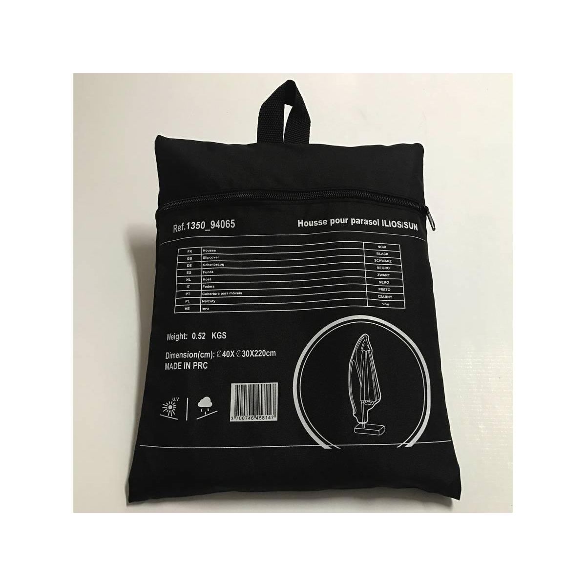 Habitat et Jardin Housse de protection pour parasol - 40 x 220 cm - Noir