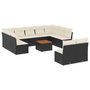 Voir la diapositive 2 : VIDAXL Salon de jardin 12 pcs avec coussins noir resine tressee