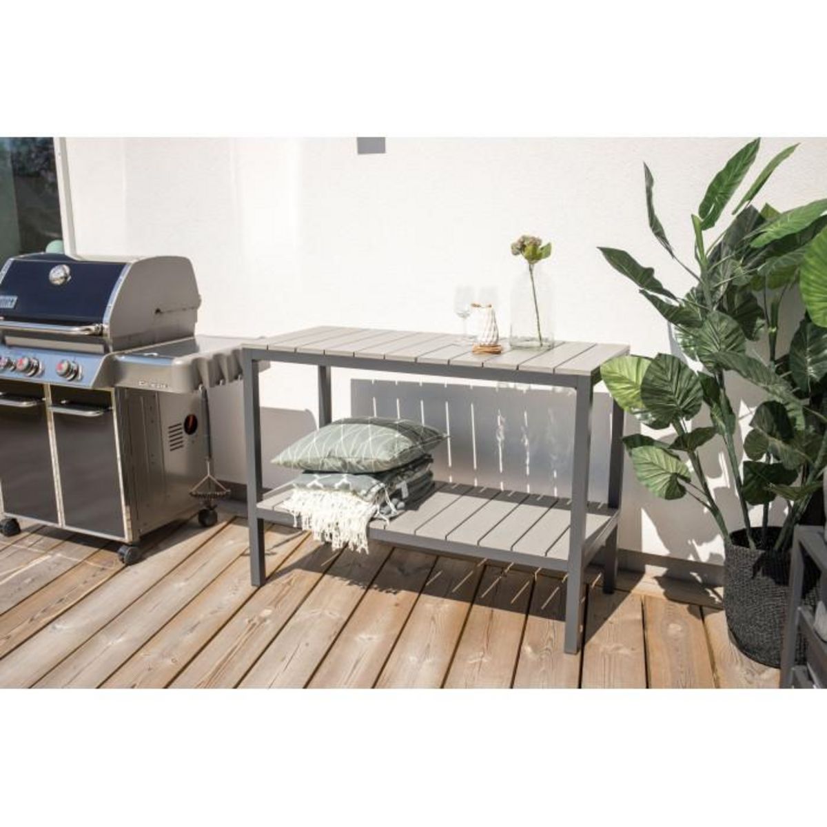 Paris Prix Console de Jardin  Parma  125cm Gris