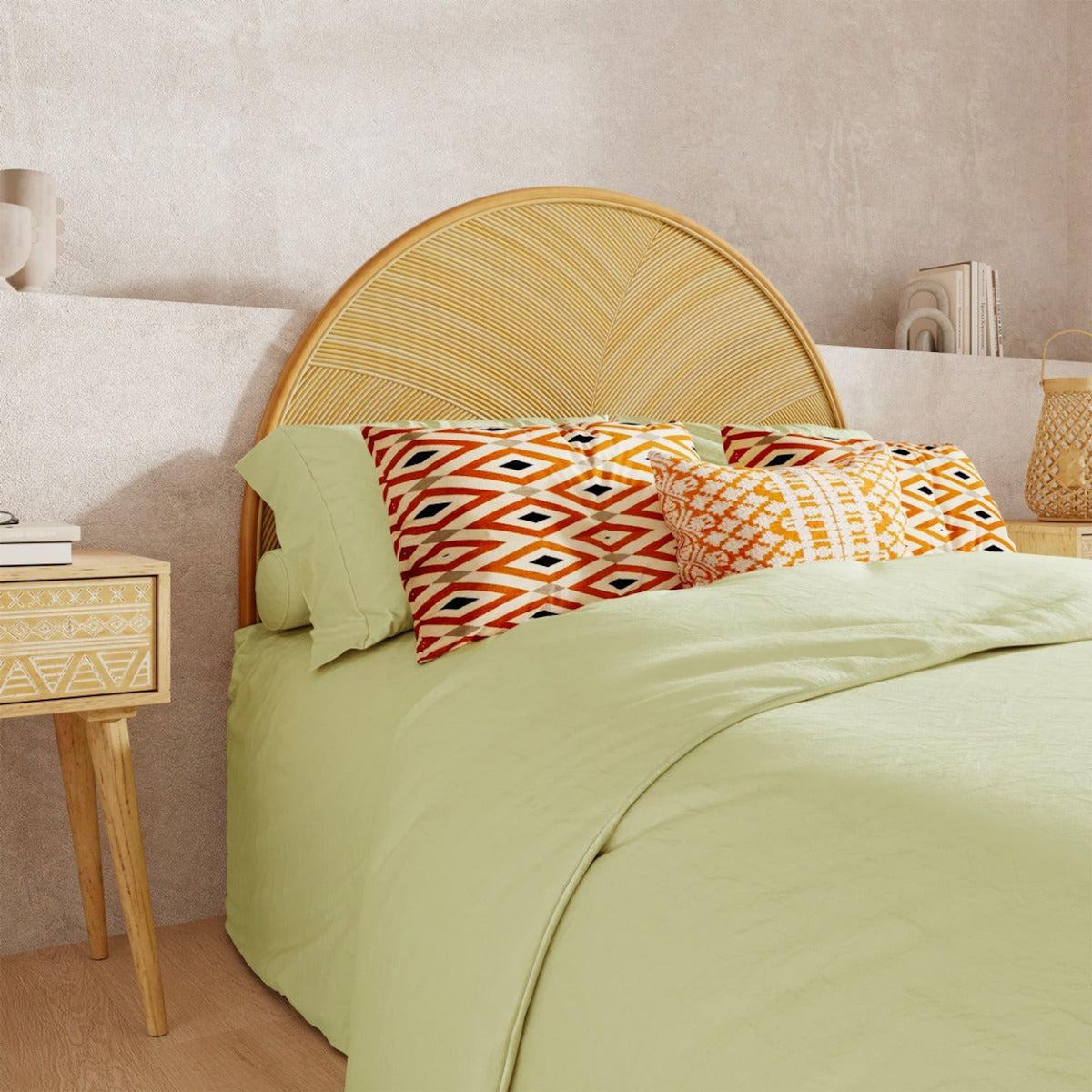 Rendez vous déco Tête de lit en rotin naturel 140 cm-Beigia
