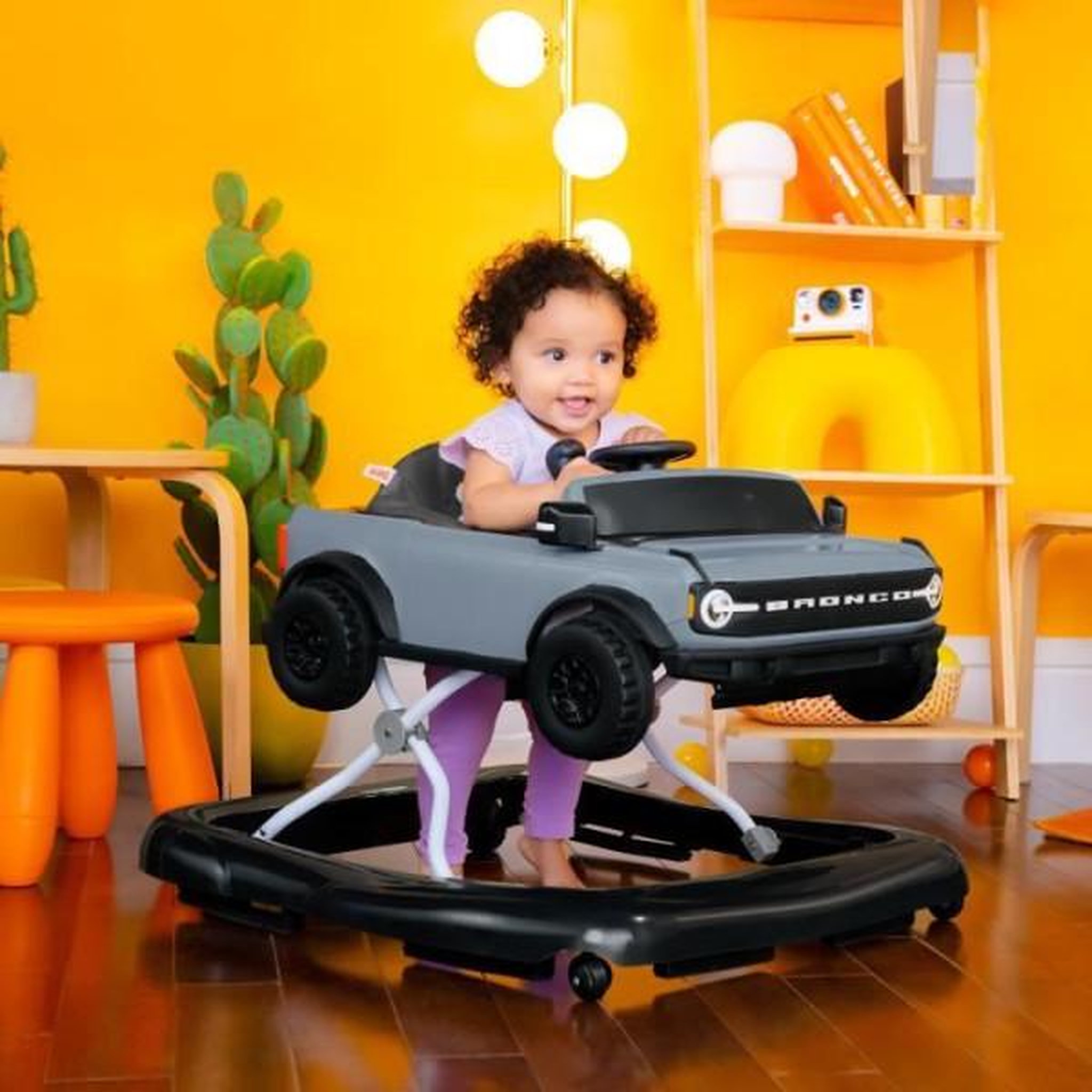Voir la diapositive 2 : Bright Starts BRIGHT STARTS Trotteur et centre d'activités Ford Bronco 4-en-1, jouet de volant interactif et amovible, gris, a partir de 6 mo