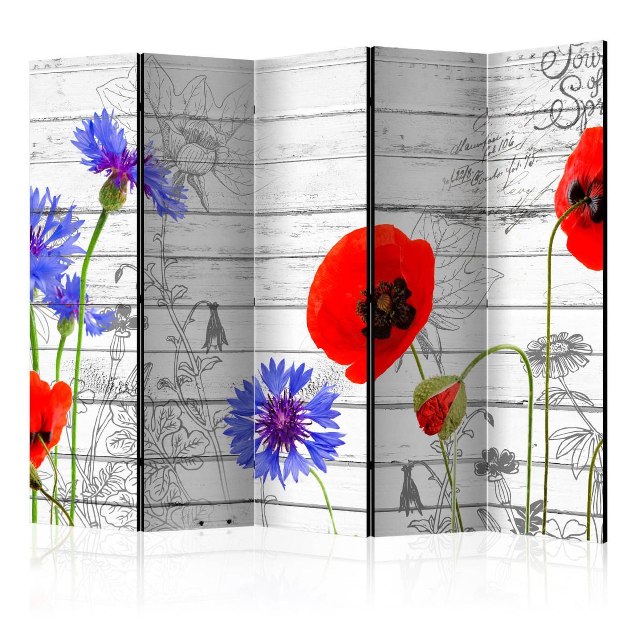 Paris Prix Paravent 5 volets  wildflowers  172x225cm
