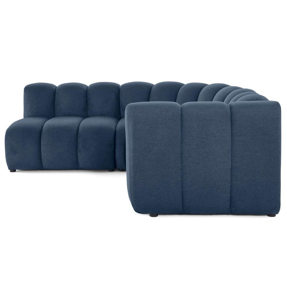 LISA DESIGN Debbie - canapé modulable d'angle gauche 4 places avec accoudoir en tissu texturé