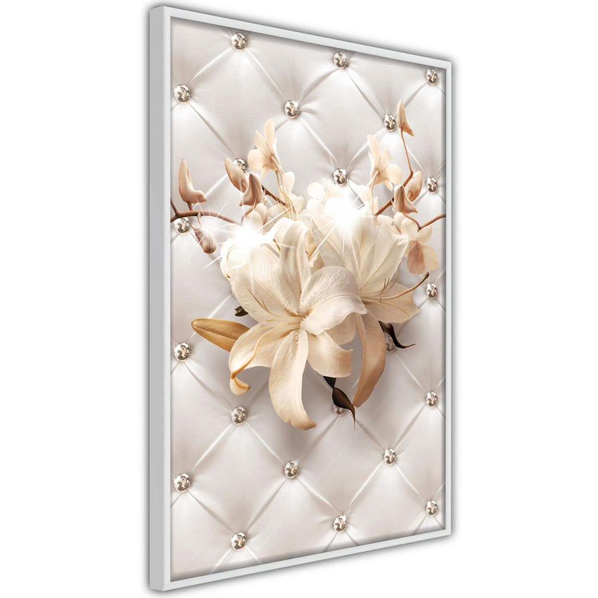 Paris Prix Affiche Murale Encadrée  Lilies on Leather Upholstery