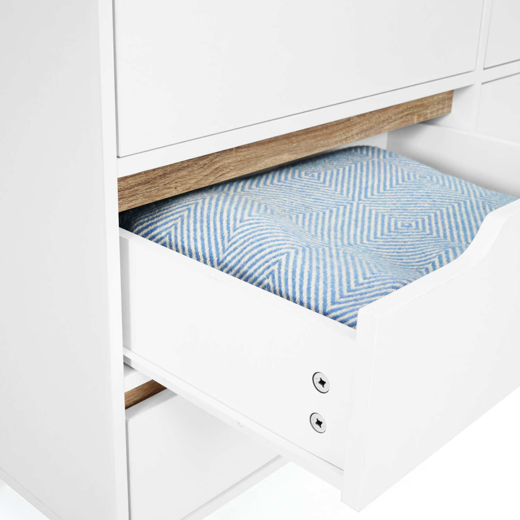 Voir la diapositive 6 : ID MARKET Commode 6 tiroirs helsinki 115 cm scandinave blanc
