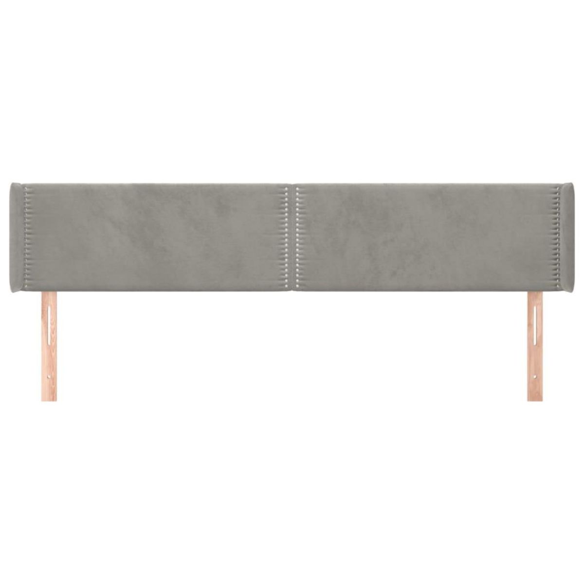 VIDAXL Tete de lit avec oreilles Gris clair 163x16x78/88 cm Velours
