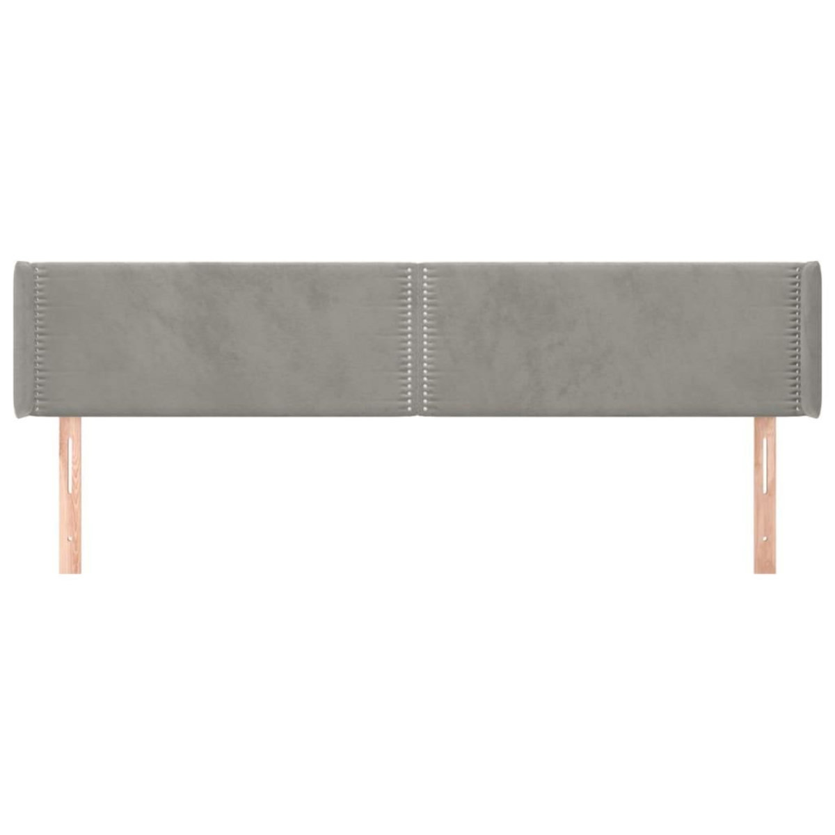 VIDAXL Tete de lit avec oreilles Gris clair 163x16x78/88 cm Velours