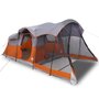 Voir la diapositive 2 : VIDAXL Tente familiale tunnel 8 personnes gris et orange impermeable