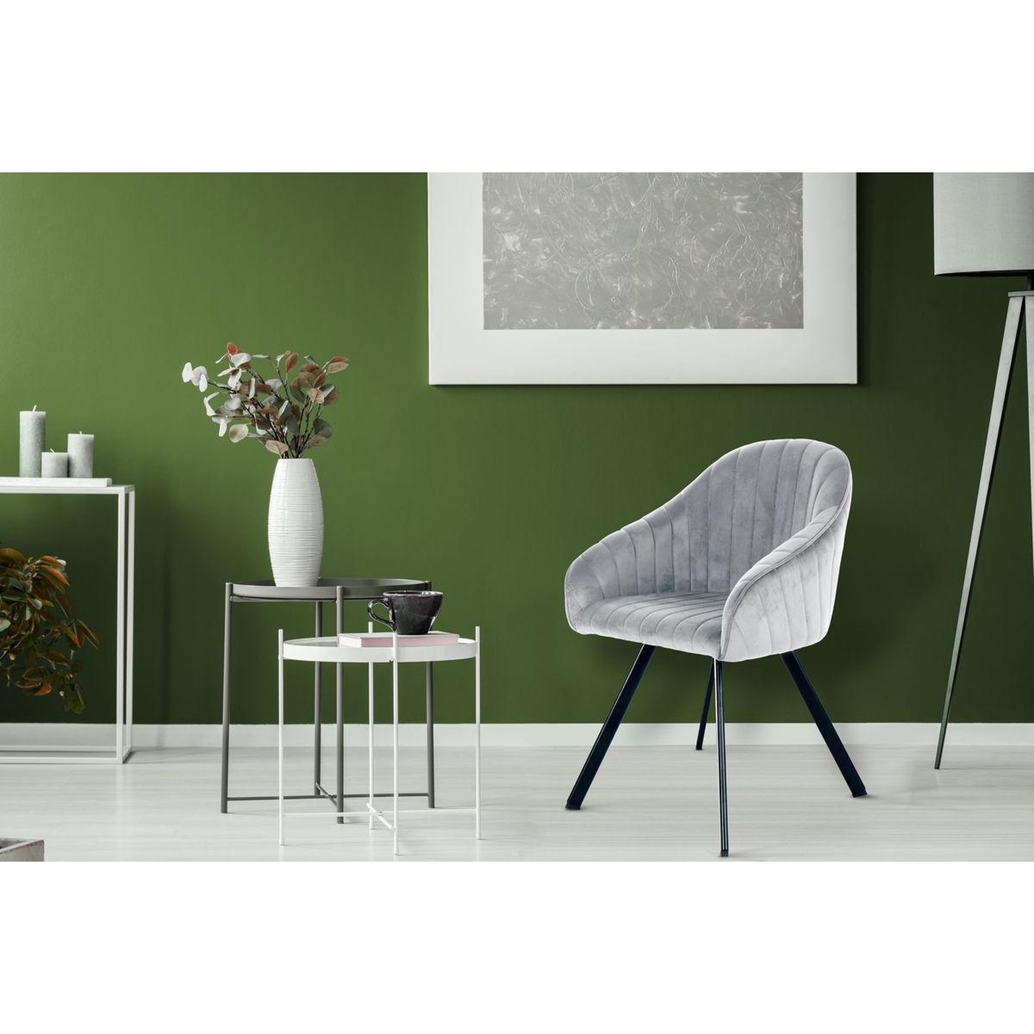 Voir la diapositive 3 : Paris Prix Lot de 2 chaises en velours  jodie  86cm argent