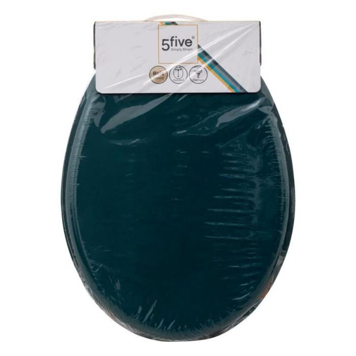 FIVE Abattant WC en Bois  Luxe  48cm Bleu Pétrole