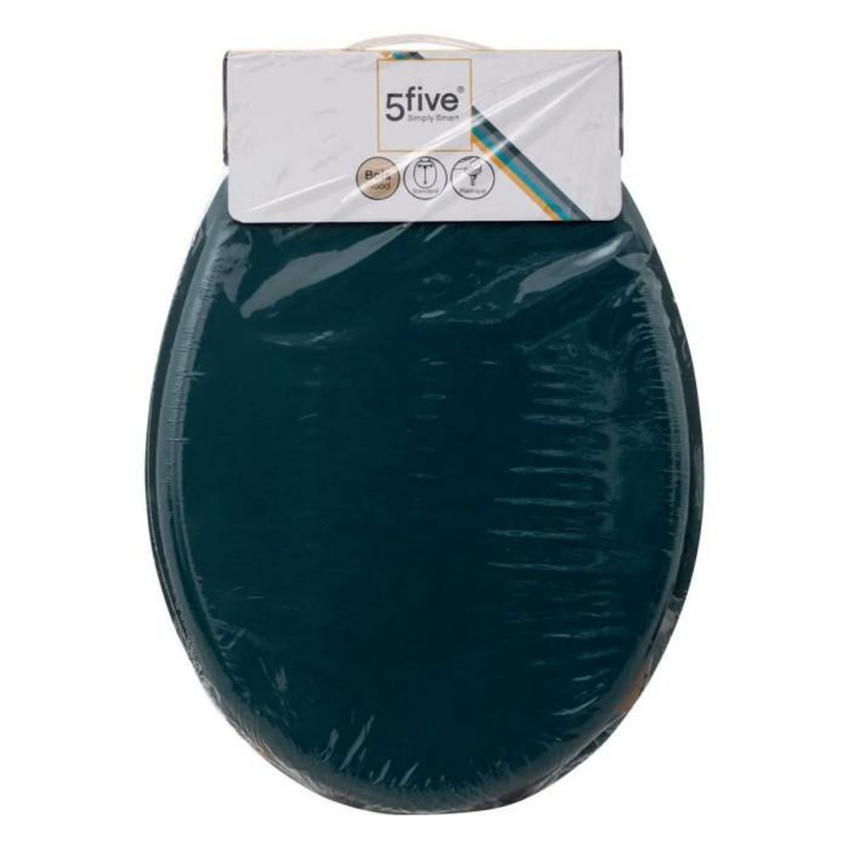 FIVE Abattant WC en Bois  Luxe  48cm Bleu Pétrole