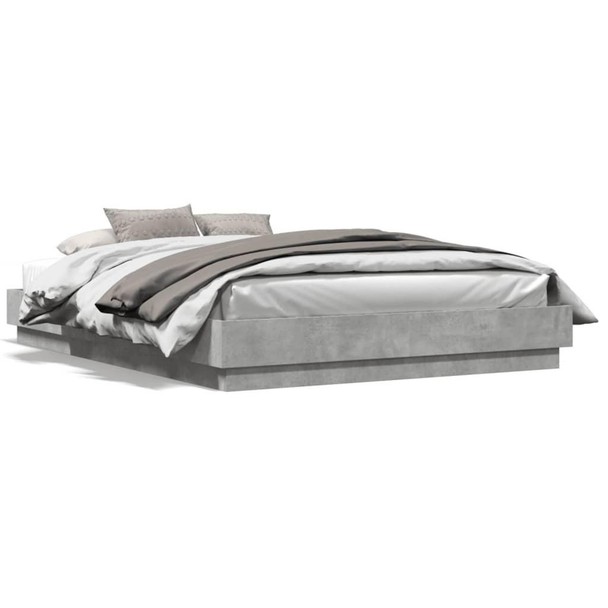 VIDAXL Cadre de lit sans matelas gris beton 120x200 cm