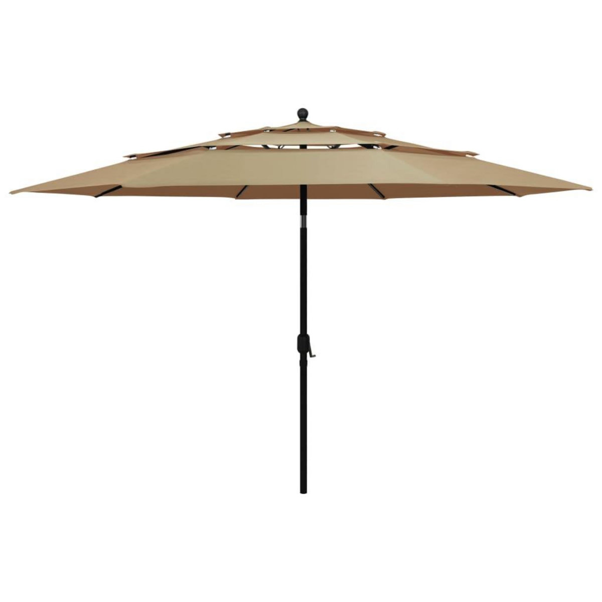 VIDAXL Parasol de jardin a 3 niveaux avec mat en aluminium taupe 3,5 m