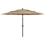 Voir la diapositive 1 : VIDAXL Parasol de jardin a 3 niveaux avec mat en aluminium taupe 3,5 m