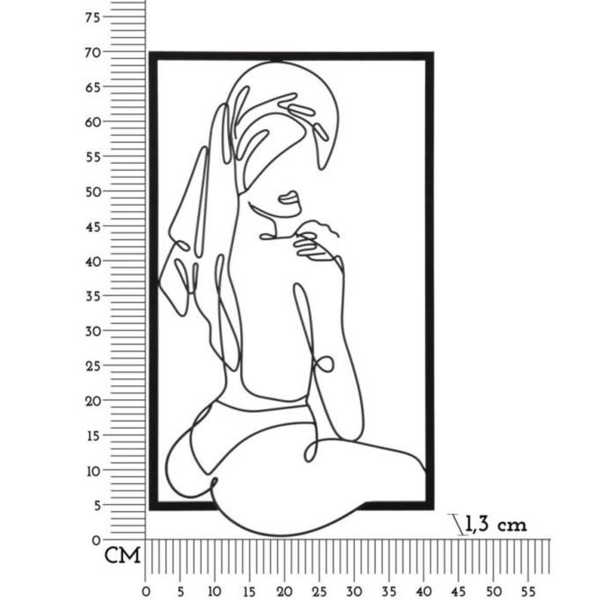 Paris Prix Décoration Murale Encadrée en Métal  Muro Towel  70cm Noir