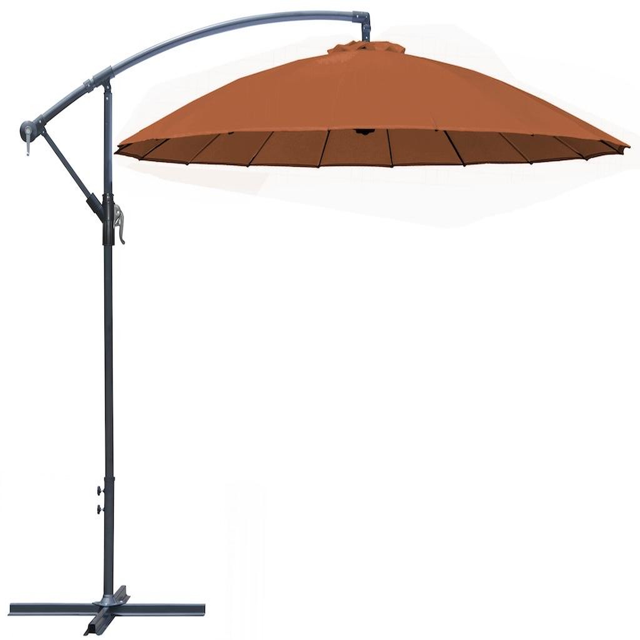 Proloisirs Parasol déporté Pagode - Aluminium époxy - Fibre de verre - Ø300 - Sienne