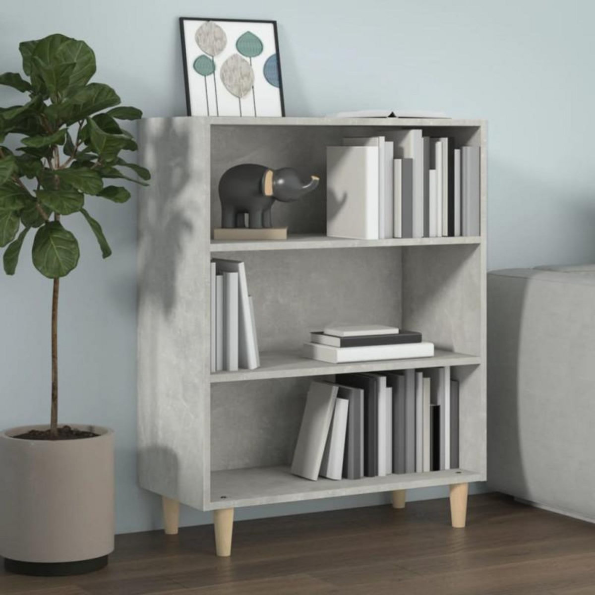 VIDAXL Buffet Gris béton 69,5x32,5x90 cm Bois d ingénierie