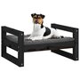 Voir la diapositive 4 : VIDAXL Lit pour chien Noir 55,5x45,5x28 cm Bois de pin solide