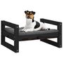 Voir la diapositive 4 : VIDAXL Lit pour chien Noir 55,5x45,5x28 cm Bois de pin solide