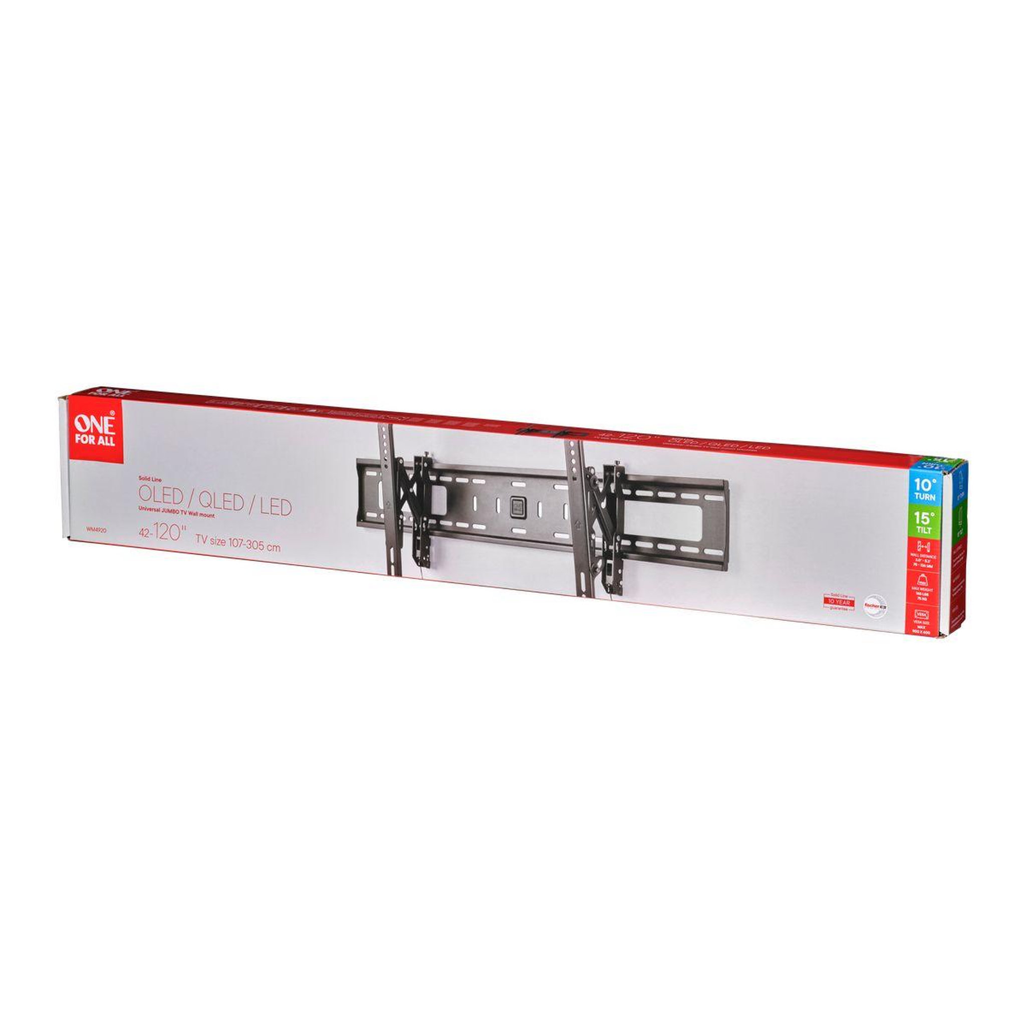 One For All Support mural tv tv solid jumbo - inclinable 42-120 pouce