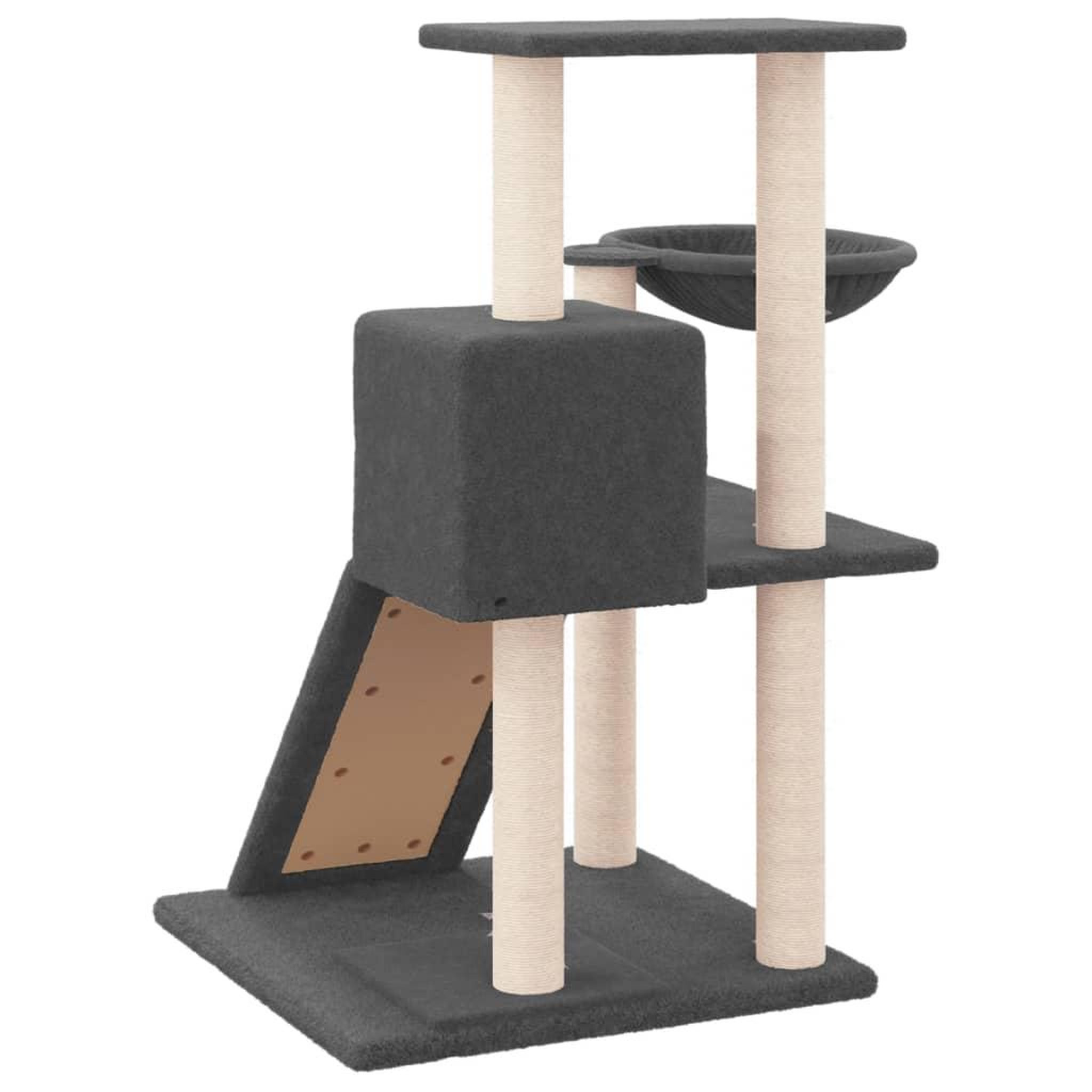 Voir la diapositive 5 : VIDAXL Arbre a chat avec griffoirs en sisal Gris fonce 82 cm