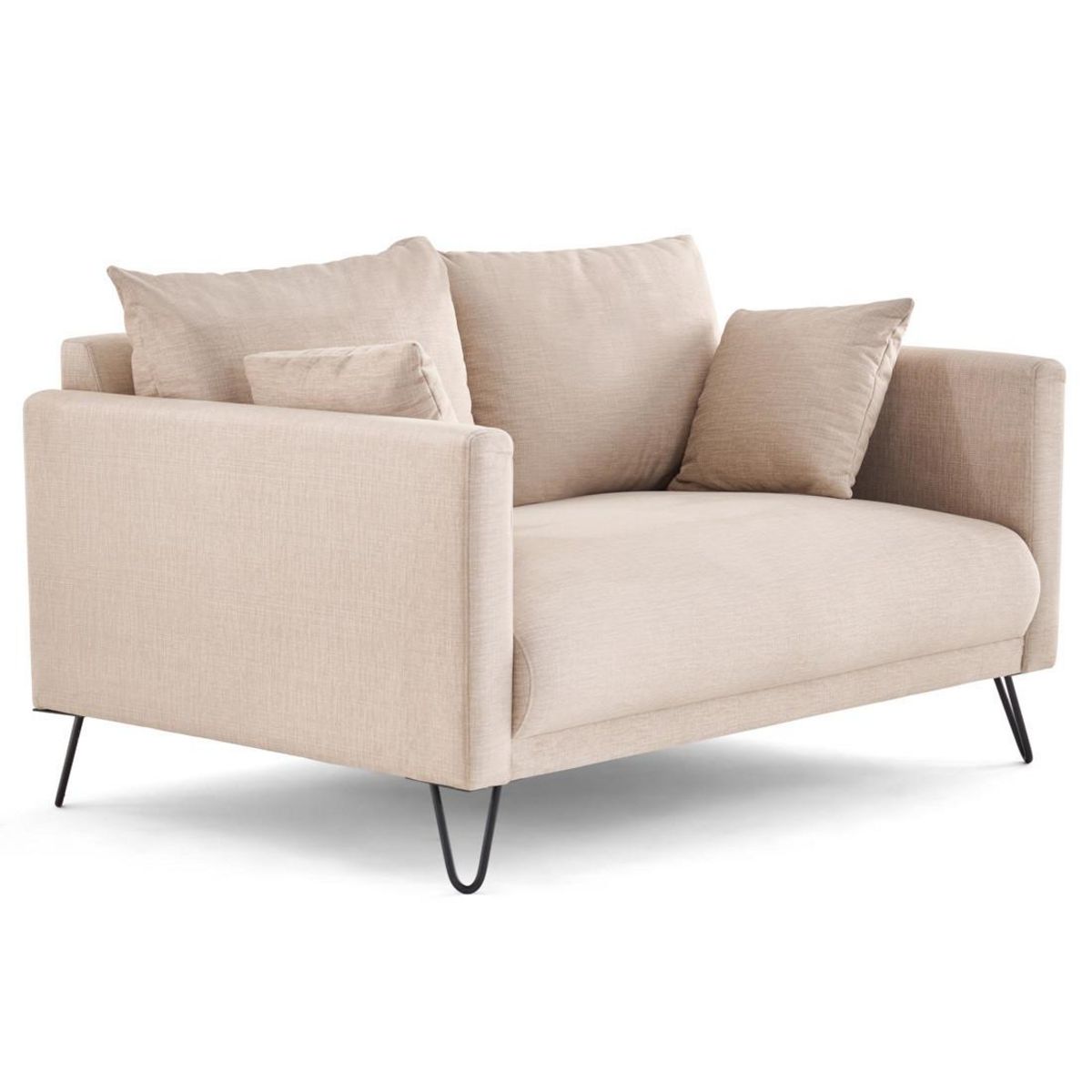 LISA DESIGN Ostrava - canapé droit 2 places en velours pieds en épingle