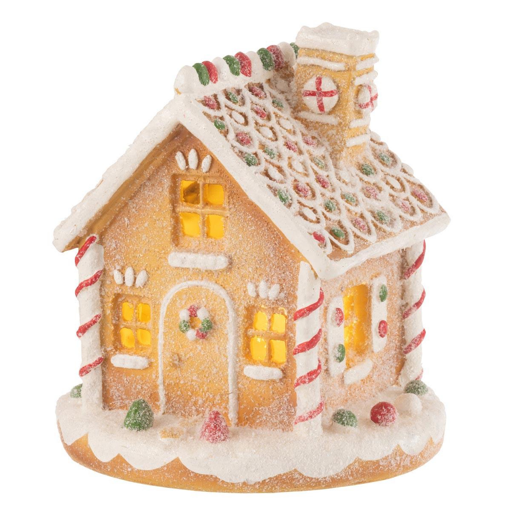J-LINE Maison à LED  Pain d'Épice  23cm Multicolore