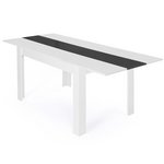 ID MARKET Table à manger extensible rectangle GEORGIA 6-10 personnes blanche et grise 140-220 x 90 cm
