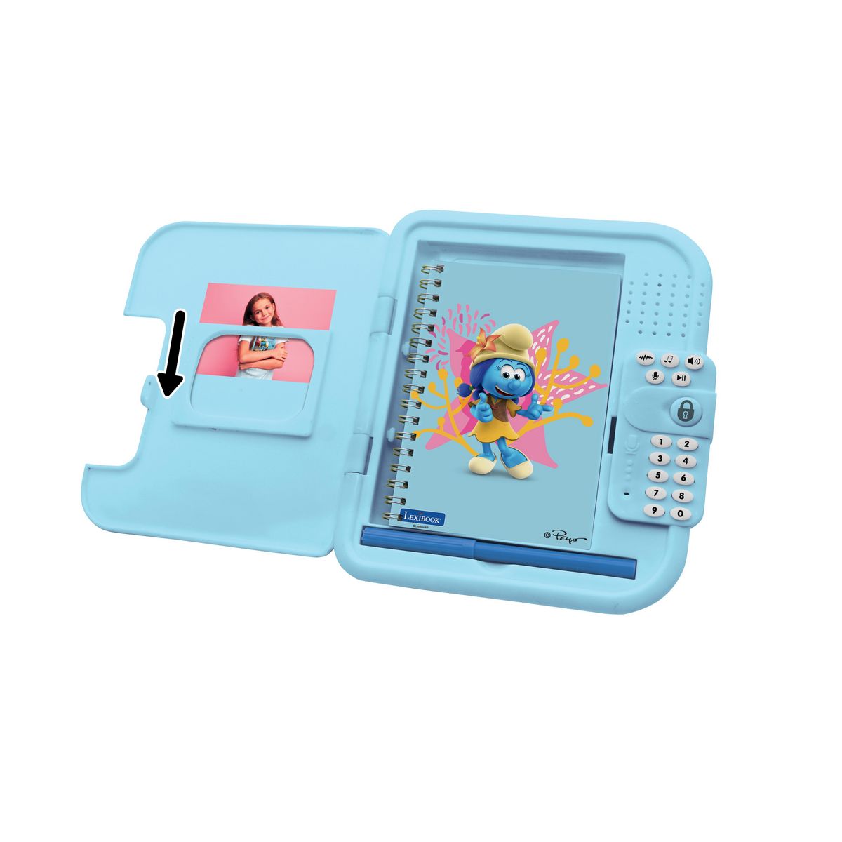Lexibook Journal intime électronique avec coffre-fort Schtroumpfs