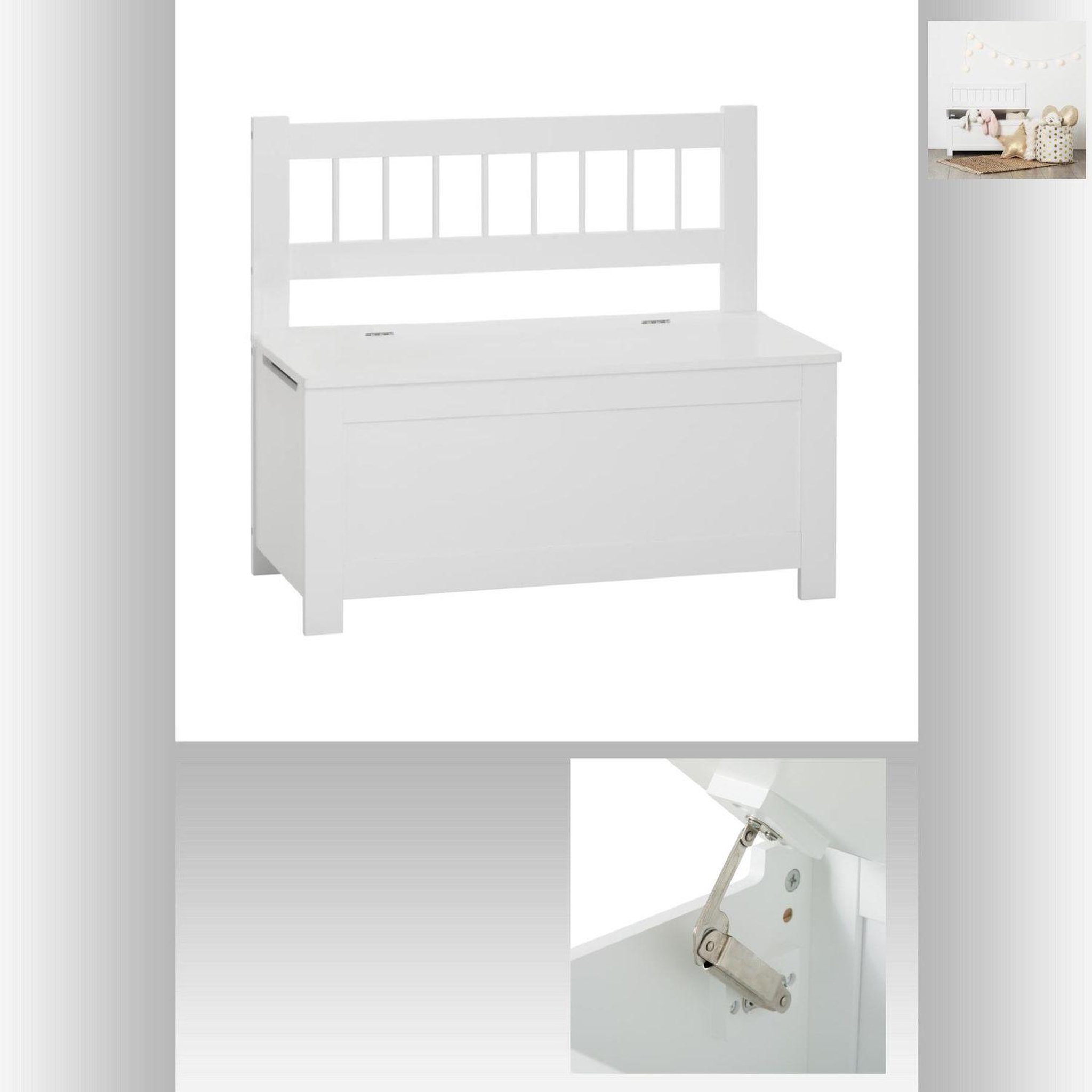 Voir la diapositive 4 : ATMOSPHERA Banc coffre pour enfant - blanc