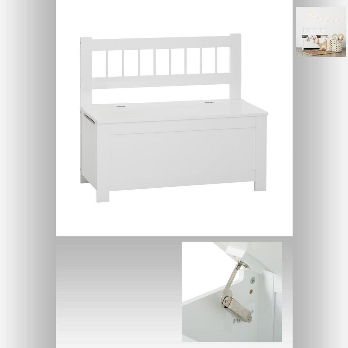 ATMOSPHERA Banc coffre pour enfant - Blanc