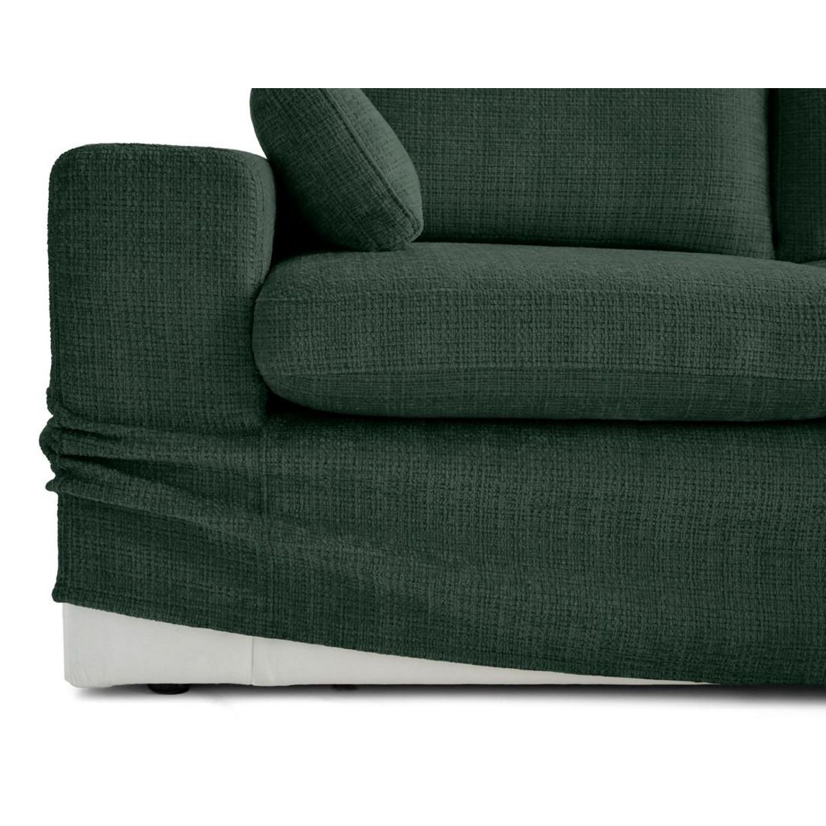 LISA DESIGN Calgary - canapé d'angle déhoussable et modulable 3 places + 1 pouf en velours texturé