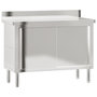 Voir la diapositive 2 : VIDAXL Table de travail de cuisine avec portes coulissantes inox