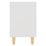 Voir la diapositive 6 : VIDAXL Tables de chevet avec pieds en bois 2 pcs Blanc 40x30x50 cm