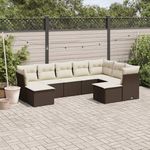 VIDAXL Salon de jardin avec coussins 9 pcs marron resine tressee