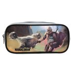 Bagtrotter Trousse scolaire rectangulaire Star Wars / The Mandalorian Noire et Grise Bagtrotter