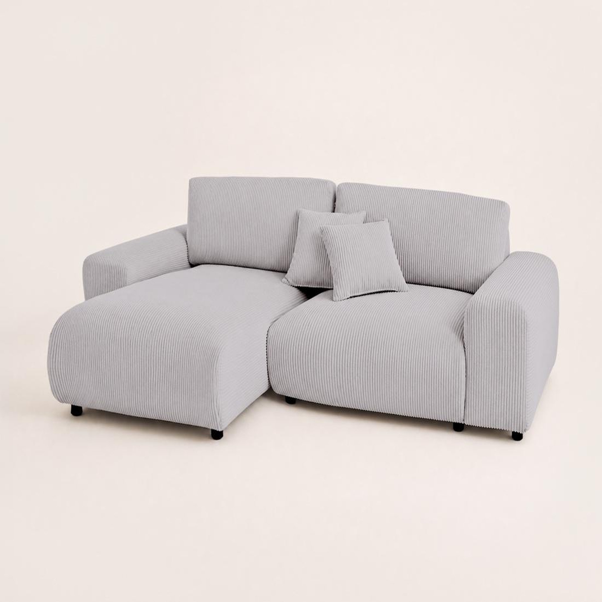 Voir la diapositive 5 : BEST MOBILIER Garance - canapé d'angle réversible - 4 places - en velours côtelé