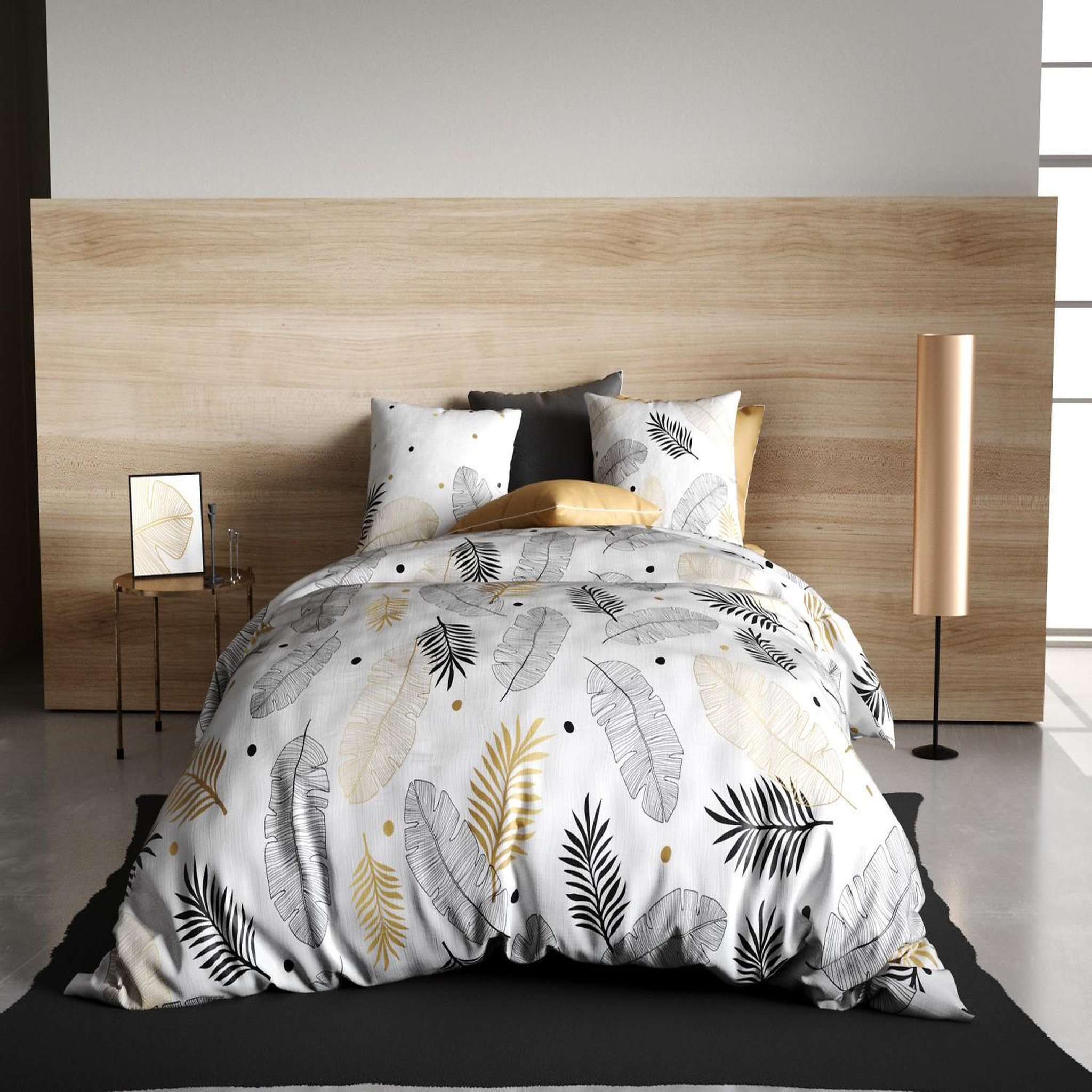ATELIER DU COTON Parure housse de couette 100% coton 57fils envole. Coloris disponibles : Gris