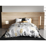 ATELIER DU COTON Parure housse de couette 100% coton 57fils envole. Coloris disponibles : Gris