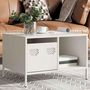 Voir la diapositive 4 : VIDAXL Table basse blanc 68,5x50x43,5 cm acier lamine a froid