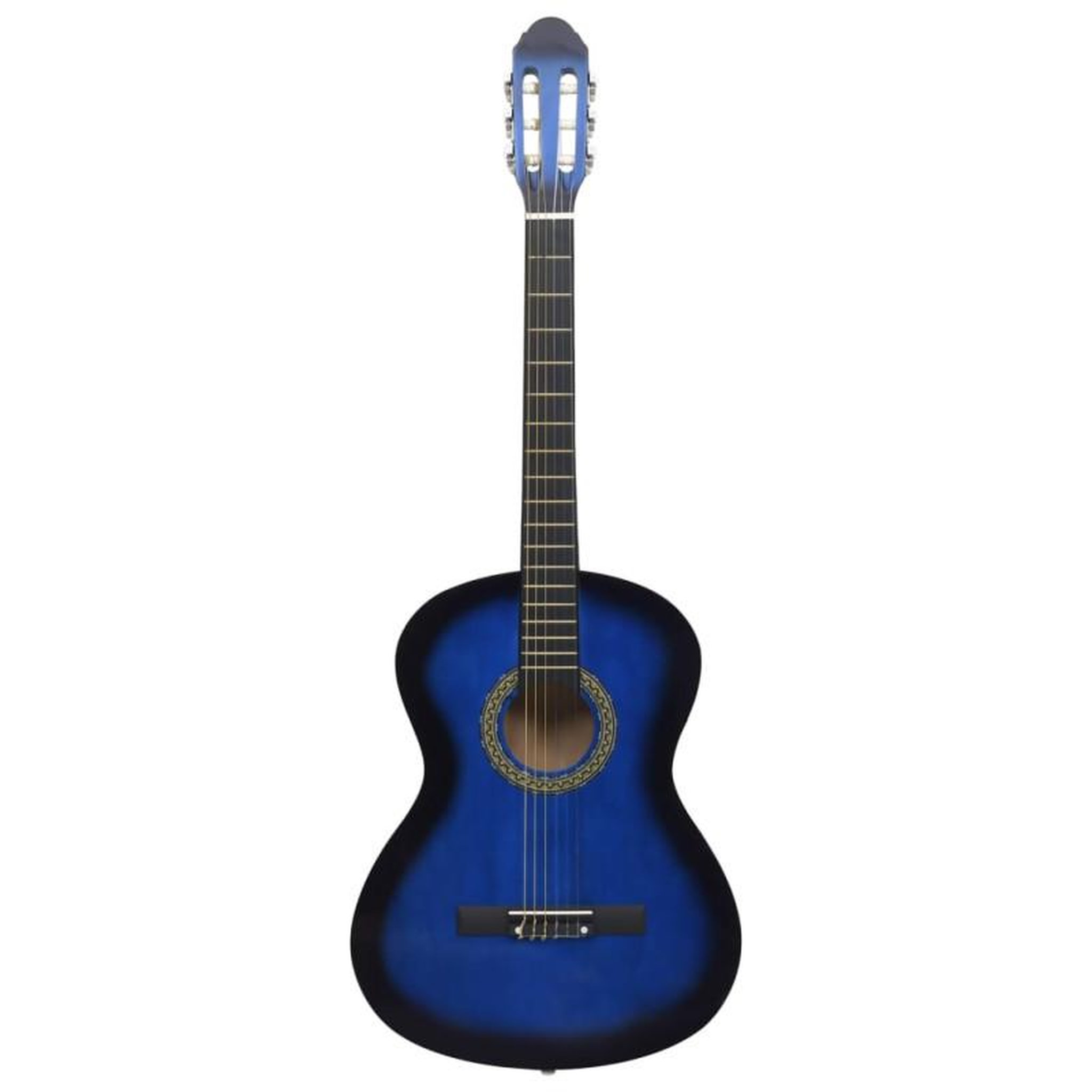 Voir la diapositive 2 : VIDAXL Guitare classique pour débutants Bleu 4 4 39 Tilleul