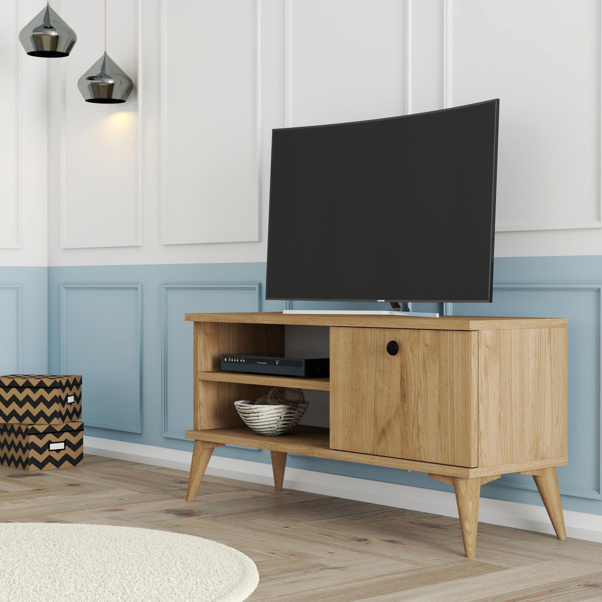 Voir la diapositive 2 : Habitat et Jardin Meuble tv en bois  retro  - 90 x 29 x 44 cm - chêne