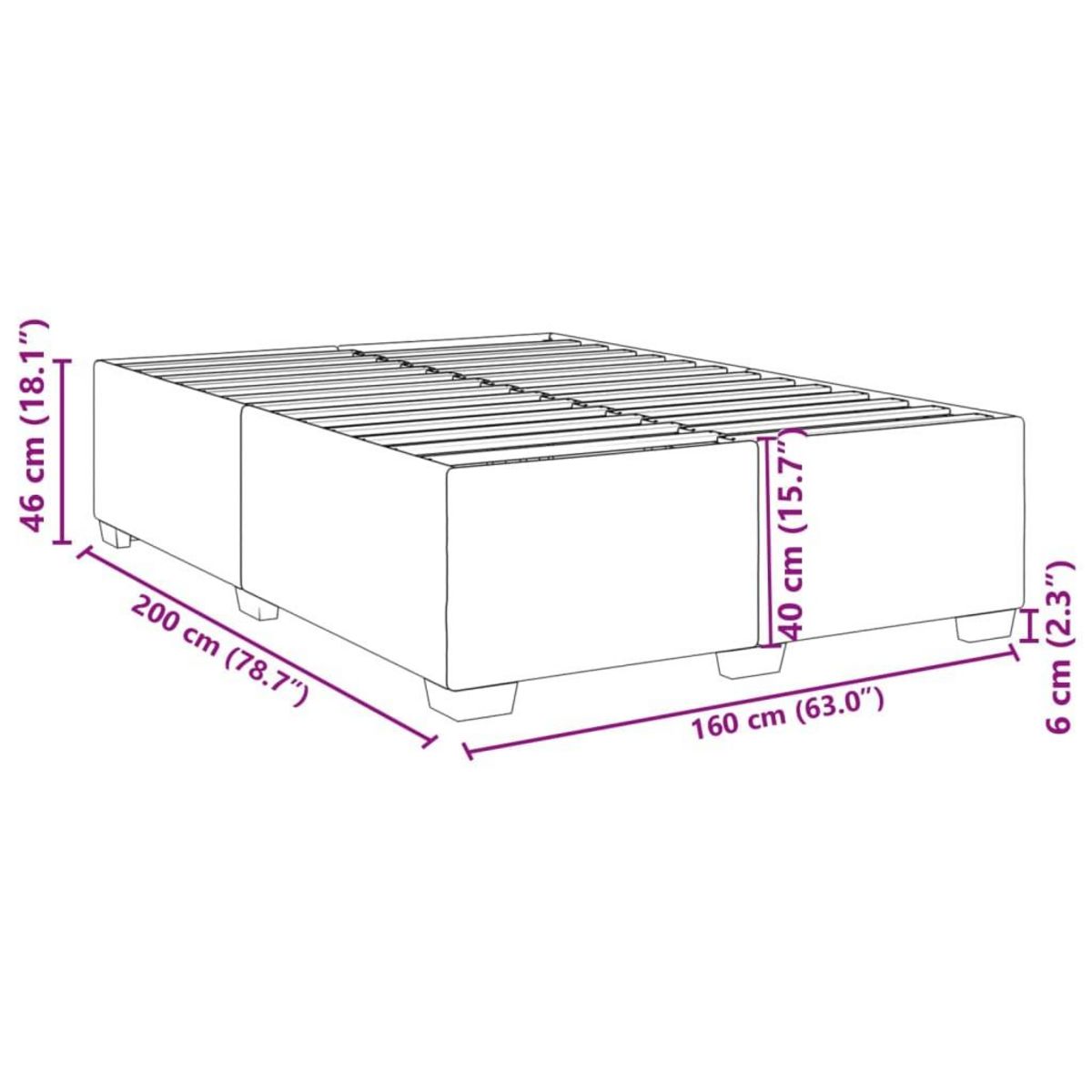 VIDAXL Cadre de lit sans matelas vert fonce 160x200 cm velours