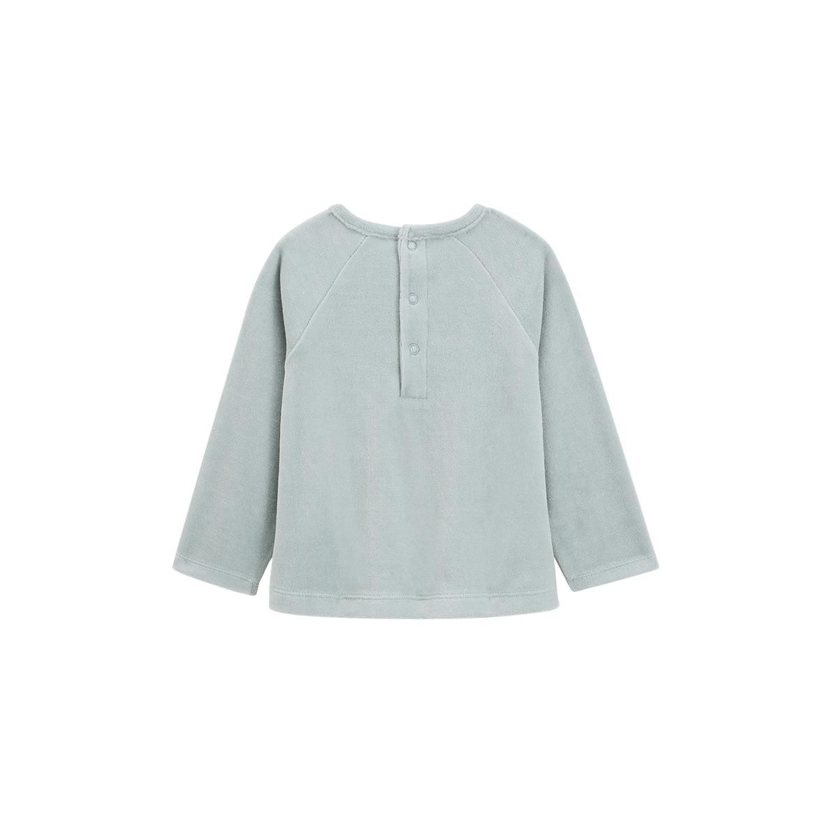 Petit Béguin Pyjama bébé 2 pièces en velours avec pieds Alma