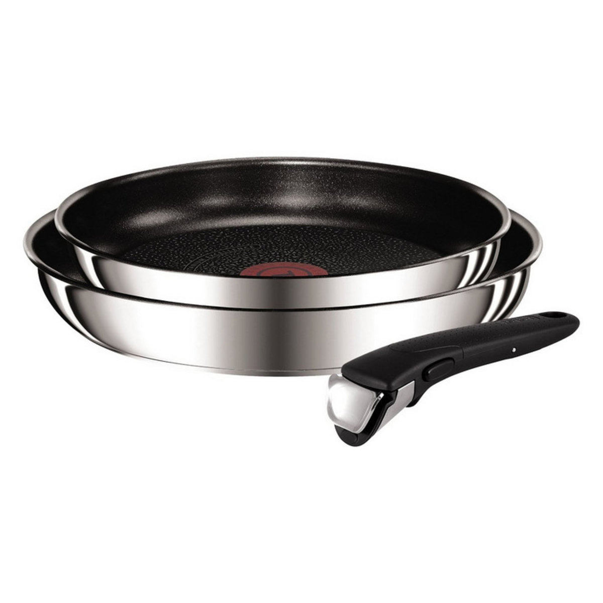 TEFAL Lot de 2 poêles 24/28cm inox + poignée - l9409202