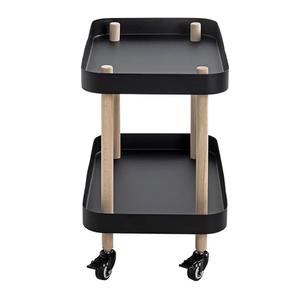 Paris Prix Desserte de Cuisine 2 Niveaux  Yumi  47cm Noir