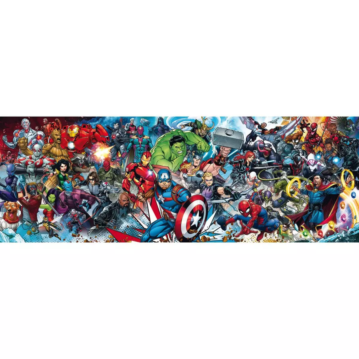 Trefl Puzzle 1000 pièces panoramique : The Avengers, Rejoignez l'univers Marvel