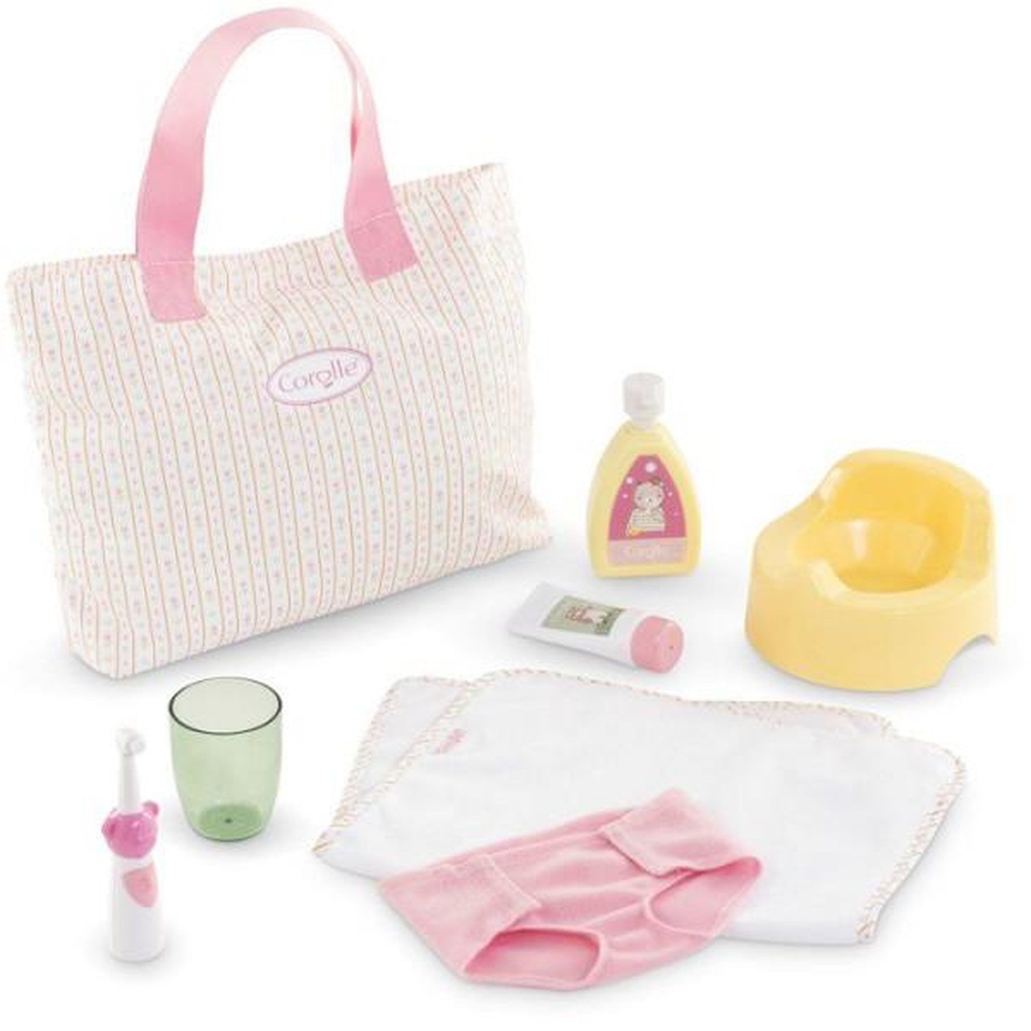 Voir la diapositive 1 : Corolle Mes Accessoires Poupons 30/36cm - COROLLE - Coffret Accessoires à Langer - Motif Tulipes