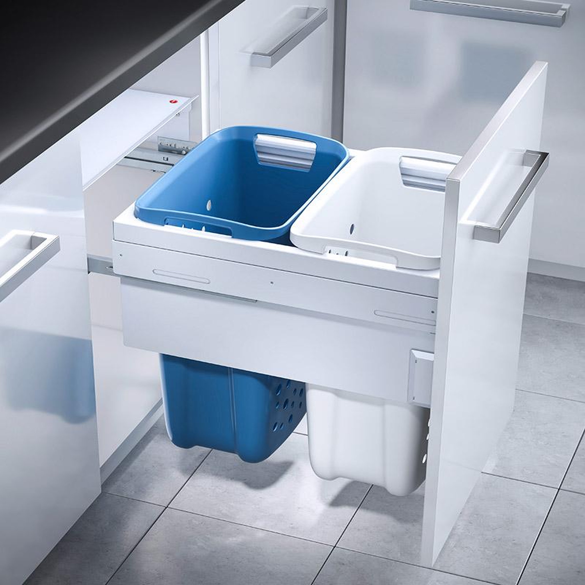 Voir la diapositive 2 : HAILO Double panier à linge encastrable 66l hailo laundry carrier 500